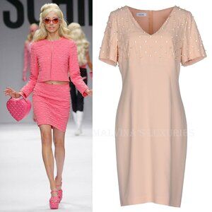 MOSCHINO DRESS BARBIE CRYSTAL NUDE JEREMY SCOTT JEREMY SCOTT
